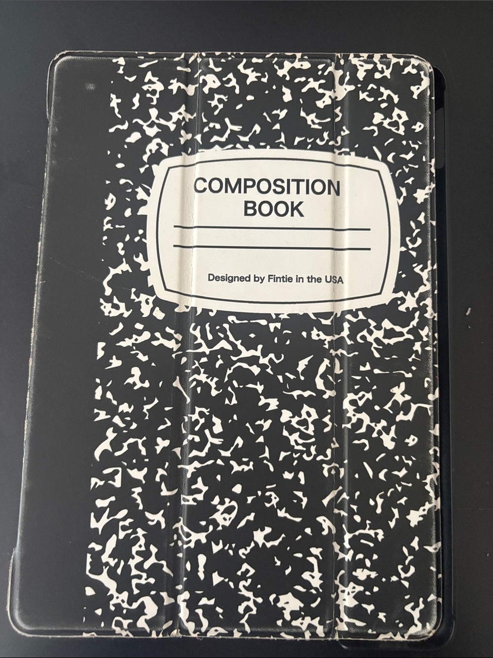 Black Composition Book Cover - Protective Tablet Sleeve
